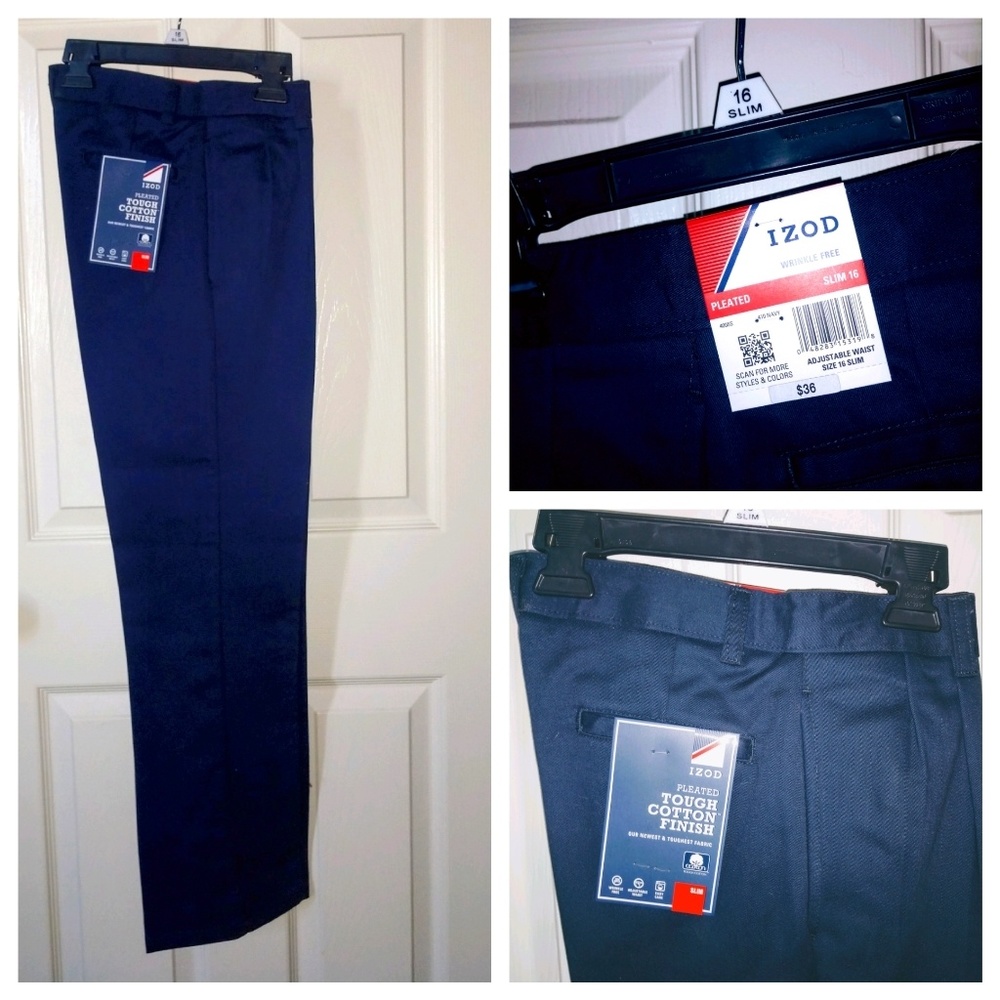 NWT Izod Boys Navy Blue slacks